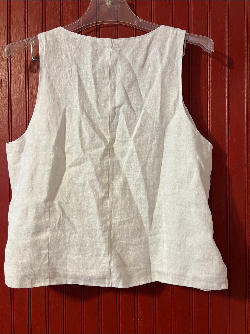 Rachel Zoe White Linen Button-Front Sleeveless Top Large - Picture 2 of 6